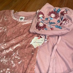 Light Pink Hoodie with Floral Embroidery on Hood